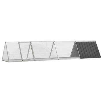 vidaXL Konijnenhok 403,5x80,5x71 cm gegalvaniseerd staal, Verzenden