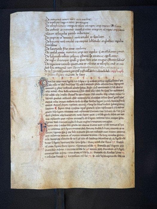 Leonardo Fibonacci - Fibonacci — Liber Abaci — Folio 2, Antiquités & Art, Antiquités | Livres & Manuscrits