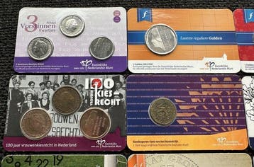 Nederland. Diverse munten in coincard (9x) (Zonder, Timbres & Monnaies, Monnaies | Pays-Bas