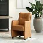 Set van 6 Leren eetkamerstoelen Sharp - Granada Sahara, Ophalen of Verzenden, Nieuw, Leer