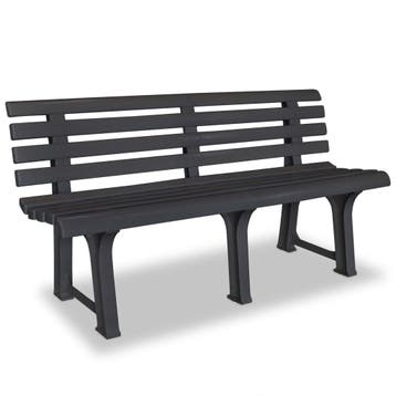 vidaXL Tuinbank 145,5 cm kunststof antraciet, Tuin en Terras, Verzenden, Nieuw