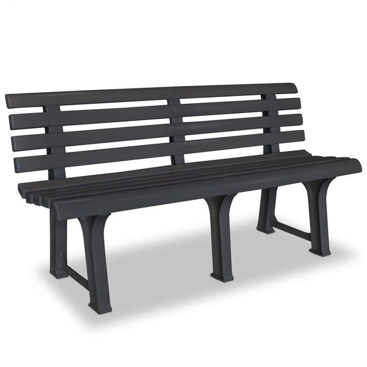 vidaXL Tuinbank 145,5 cm kunststof antraciet, Tuin en Terras, Tuinsets en Loungesets, Nieuw, Verzenden