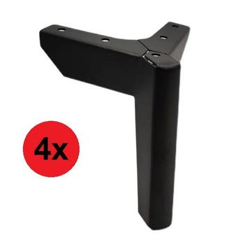 4x Meubelpoot Zwart 12CM - Bankpoten - Meubelpootjes - Meube, Verzenden