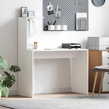 vidaXL Bureau Wit 102 x 50 x 124 cm Bewerkt hout, Verzenden