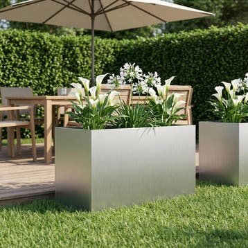 vidaXL Plantenbak zilver 80 x 50 x 50 cm Gegalvaniseerd, Verzenden