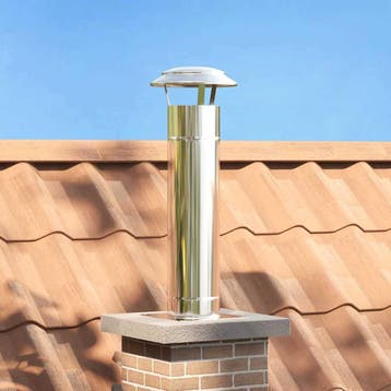 vidaXL Schouw Verlengstuk Zilver 25 x 25 x 82 cm Roestvrij, Verzenden, Nieuw