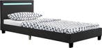 2dekans | Gestoffeerd Bed Verona - 90 x 200 cm - Zwart - LED, Ophalen of Verzenden, Nieuw