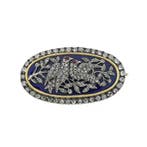 Antiek gouden broche met diamanten en robijn ca. 0,81 ct., Gebruikt, Overige kleuren, Ophalen of Verzenden, Met edelsteen
