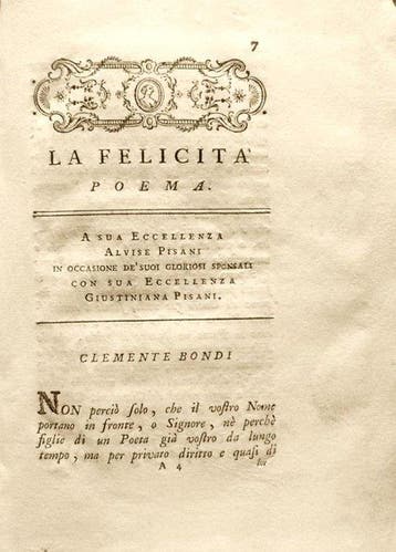 Bondi Clemente. - Poemetti e Rime Varie. Prima Edizione. -