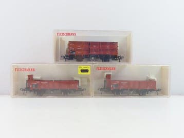 Fleischmann H0 - 5204/5209/5364K - Modeltrein goederenwagon, Nieuw