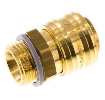 Laiton DN 7.2 (Euro) Air Coupling Socket G 1/2 inch Male HEX, Verzenden, Nieuw