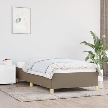 vidaXL Bedframe zonder matras 90x190 cm stof taupe, Verzenden