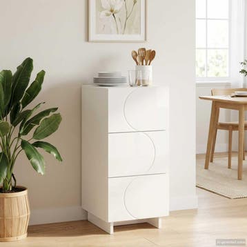 vidaXL Dressoir Hoogglans Wit 33.5 x 34.5 x 75 cm Bewerkt, Verzenden