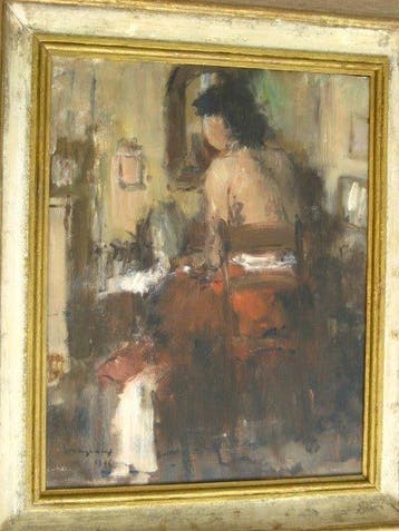 Albert Mascaux (1900-1963). - In het boudoir.