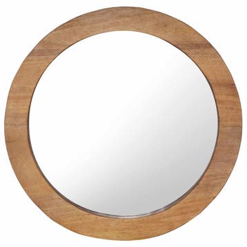 vidaXL Wandspiegel rond 60 cm teakhout, Verzenden