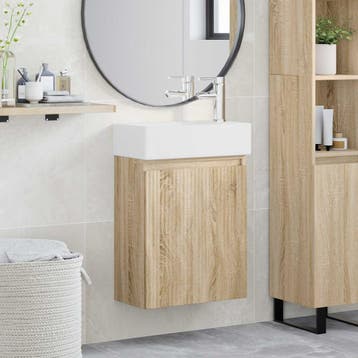 vidaXL Badkamermeubel met kraan Sonoma Eiken 45,5 x 22,5 x, Verzenden, Nieuw