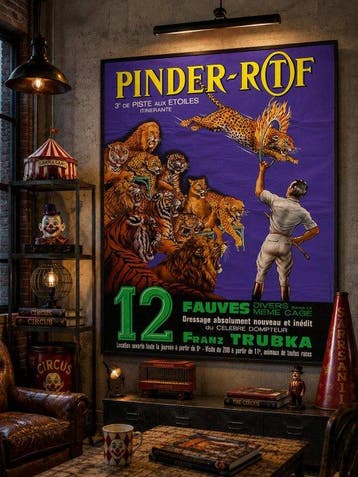 Cirque Pinder ORTF - Large Original Circus Affiche 158x115