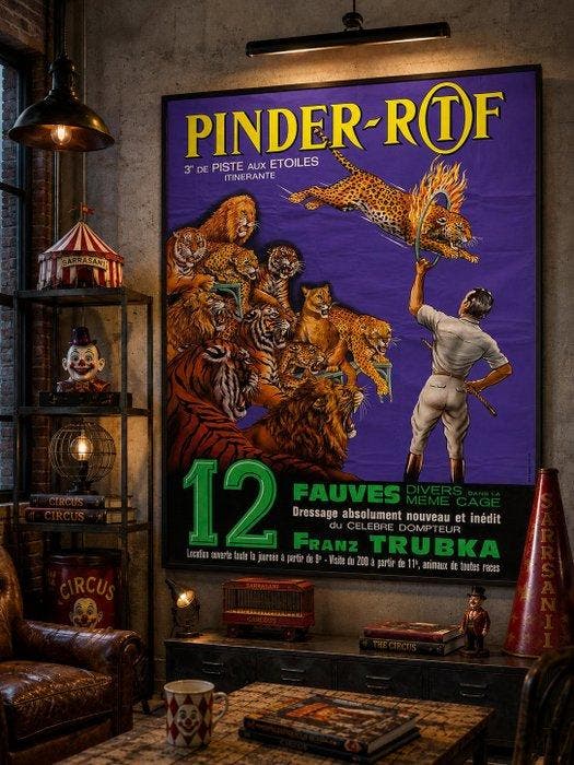 Cirque Pinder ORTF - Large Original Circus Affiche 158x115, Antiquités & Art, Art | Dessins & Photographie