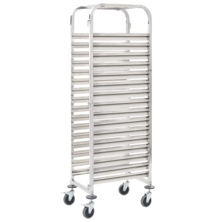 vidaXL Keukentrolley 16-laags 38x55x163 cm roestvrij staal, Maison & Meubles, Cuisine | Ustensiles de cuisine, Envoi