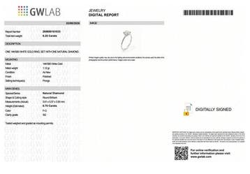 Zonder minimumprijs - Ring - 14 karaat Witgoud - 0.70ct. tw., Nieuw