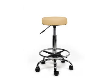 Tabouret Beige - Standaard Zithoogte met Voetsteun, In hoogte verstelbaar, Nieuw