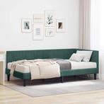 vidaXL Hoekbedframe met Matras met hoofdeinde 2 pcs Groen, Verzenden, Nieuw
