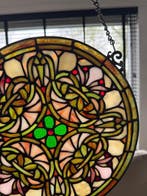 Glaspaneel glas in lood Tiffany style Ø 30 cm Groen Glas -, Antiek en Kunst