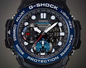 Casio - G-SHOCK GULFMASTER Twin Sensor – Blue Bezel - Sans, Nieuw