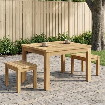 vidaXL Salontafel Wit 50 x 60,5 x 36 cm Massief Acacia Hout, Verzenden, Nieuw