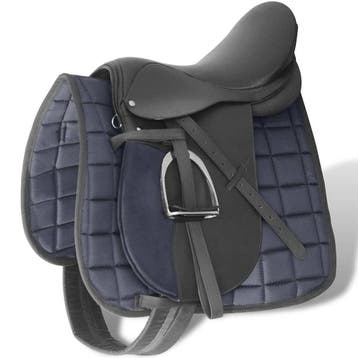 vidaXL Echt lederen paardrijzadel 17,5 12 cm (5-in-1 set,, Verzenden, Nieuw