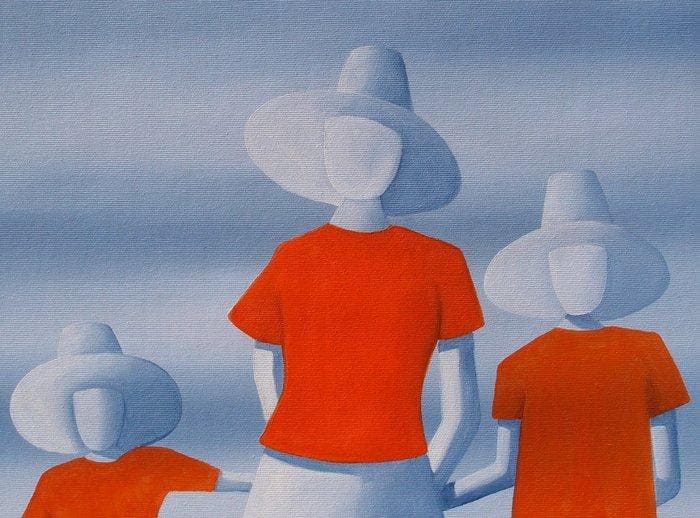 Trevisan Carlo - Tre sorelle, Antiek en Kunst, Kunst | Schilderijen | Modern