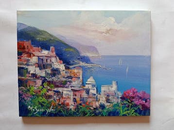 Mario Smeraglia (1950) - Borgo della costiera amalfitana