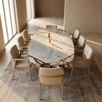 Blue Roma Kwartsiet Eetkamertafel  Deens Ovaal 180x100, Huis en Inrichting, Tafels | Eettafels, Nieuw