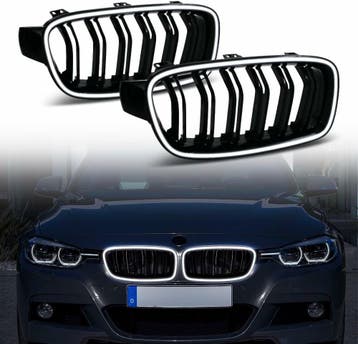 Dubbelspijls LED Grillen BMW F30 F31 2012-2019 B9242, Nieuw, Voor, BMW