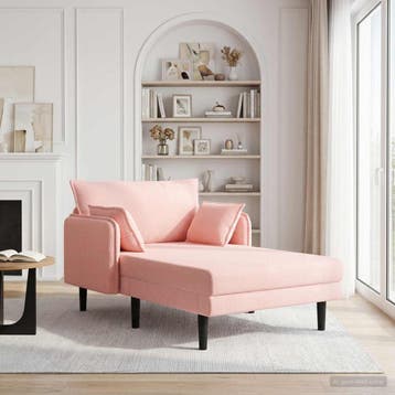 vidaXL Oversized chaise longue Roze Bouclé, Verzenden