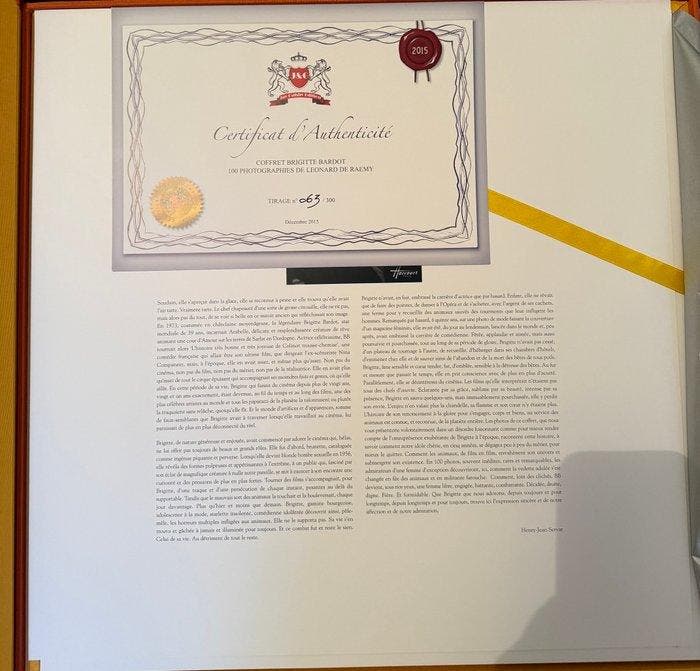 HJ SERVAT &LEONARD DE RAEMY - Brigitte Bardot arrête son, Collections, Cinéma & Télévision