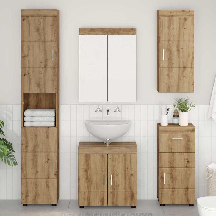 vidaXL Badkamer wandkast TULUM Artisan Eiken 37 x 24,5 x 86, Huis en Inrichting, Tafels | Kaptafels, Nieuw, Verzenden