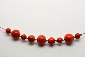 Koraal - 925 zilver - fijn rood koraal gegradueerde kralen -, Verzamelen