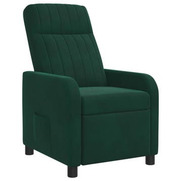 vidaXL Recliner Donkergroen fluweel, Verzenden
