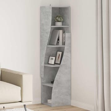 vidaXL Hoekkast 32x32x140cm Bewerkt hout Beton Grijs, Verzenden