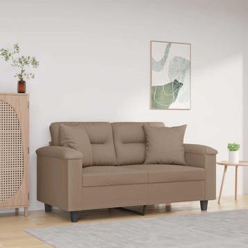 vidaXL Sierkussens 2 st 40x40 cm microvezelstof taupe, Huis en Inrichting, Woonaccessoires | Kussens, Verzenden, Nieuw