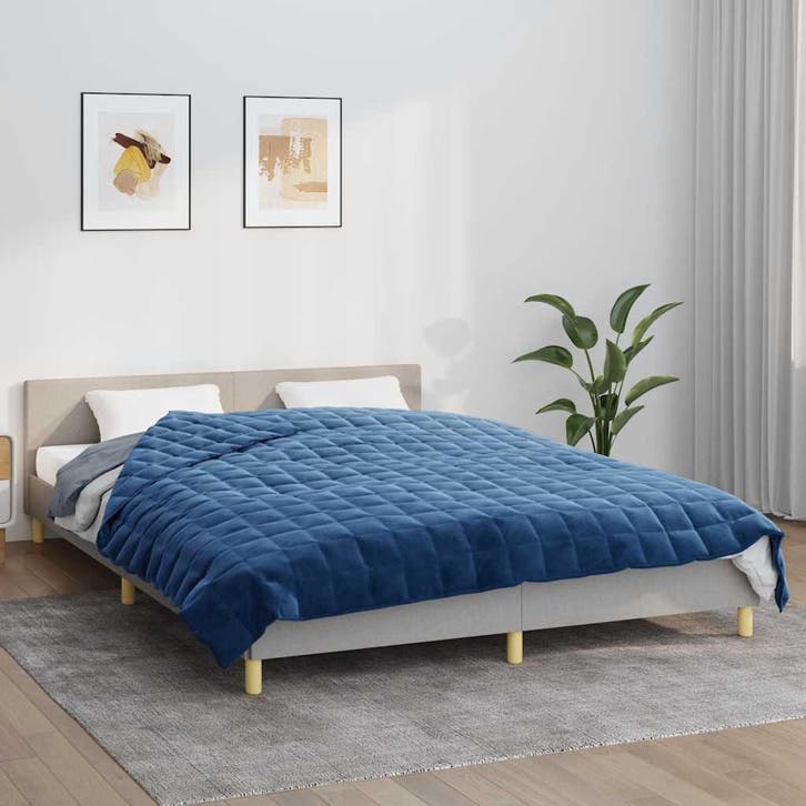 vidaXL Verzwaringsdeken 200x200 cm 13 kg stof blauw, Maison & Meubles, Chambre à coucher | Lits, Envoi
