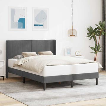 vidaXL Bedframe met hoofdeinde Donkergrijs 120 x 200 cm, Verzenden