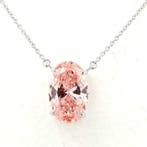 Collier Platine - 5.02ct. tw. Rose Diamant (Diamant de, Nieuw