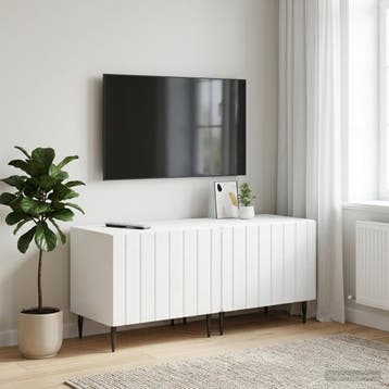 vidaXL Tv-meubel Wit Bewerkt hout, Verzenden, Nieuw