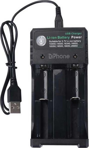 DrPhone BC2S - Batterij USB Oplader - 2 Sloten - 10440 -, Verzenden, Nieuw
