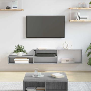 vidaXL Wand TV Stand 150 x 25 x 28,5 cm Bewerkt hout, Verzenden, Nieuw