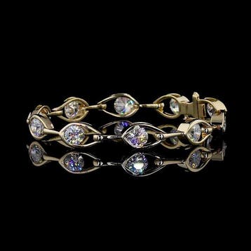 Armband - 14 karaat Geel goud - 7.58ct. tw. Diamant, Nieuw