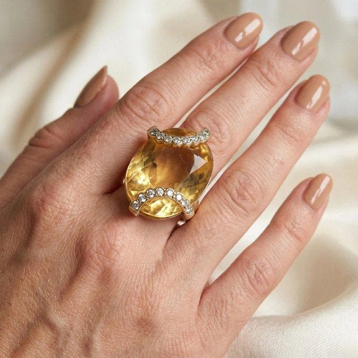 Ring - 18 karaat Geel goud - Vintage uit de jaren 1970,, Handtassen en Accessoires, Ringen