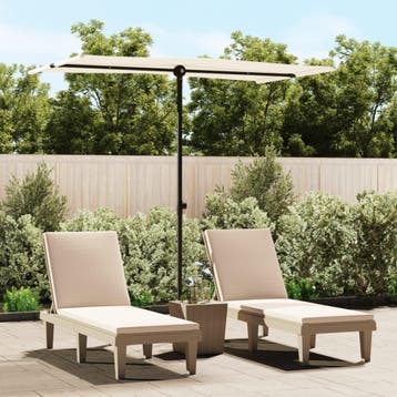 vidaXL Parasol met aluminium paal 180x110 cm zandwit, Verzenden